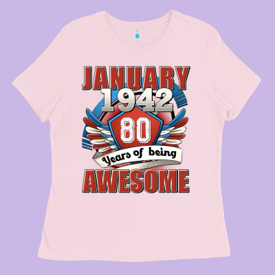 January 1942 80 Years Of Being Awesome Ladies Tee Designed By Jasminsmagicworld