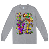 Heather Grey mardi gras love with king cake Long Sleeve Tee - RanaPortraitStore