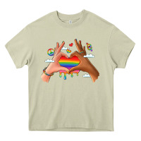Mossy lgbtq pride hands Heavy Core Tee - LillyAllenDesigns