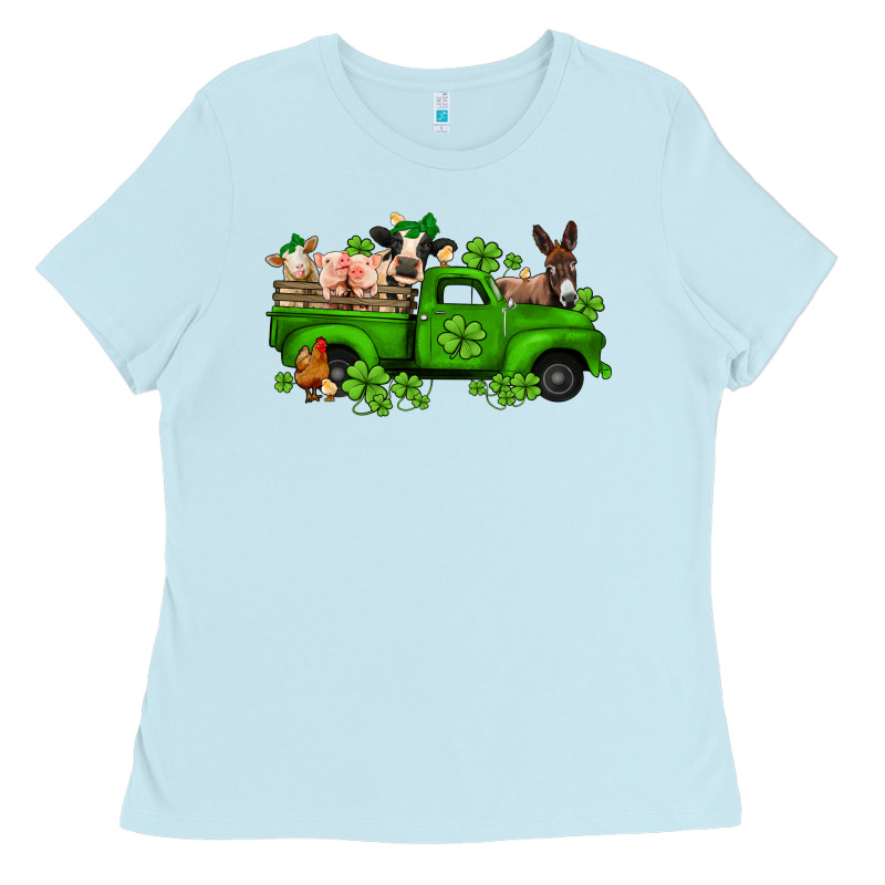 St Patricks Farm Animals Truck Ladies Tee by Jasminsmagicworld | Teevron
