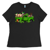 Black st patricks farm animals truck Ladies Tee - Jasminsmagicworld