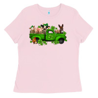 Bubblegum Pink st patricks farm animals truck Ladies Tee - Jasminsmagicworld