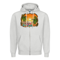 Dove Grey beach vibes Zipper Hoodie - CowhideDigitalArt