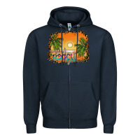 Navy beach vibes Zipper Hoodie - CowhideDigitalArt