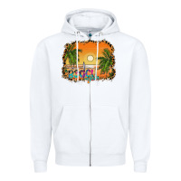 White beach vibes Zipper Hoodie - CowhideDigitalArt