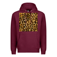 Burgundy leopard seamless pattern Premium Hoodie - BundleAndBundleShop