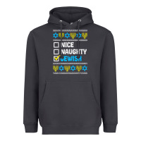 Smoke nice naughty jewish ugly hanukkah sweater chanukah jew gift premium t Heavyweight Hoodie - minhPixels