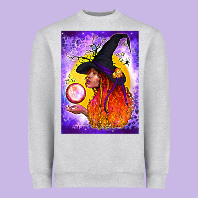 Witch With Crystal Ball Air Freshener Heavyweight Sweatshirt Designed By Bundleandbundleshop