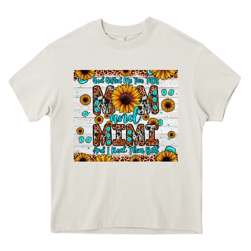 God Gifted Me Two Titles Mom And Mimi And I Rock Them Both Heavy Core Tee by JahusDesignShop | Teevron