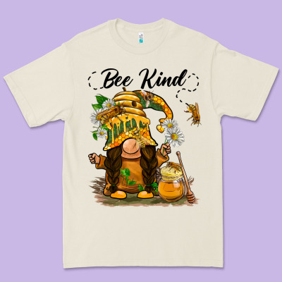 Bee Kind Gnome Premium Tee Designed By Barkaloodesign