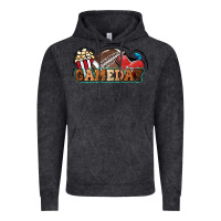Vintage Black Game day football popcorn Vintage Hoodie - HowdyJamesFarm