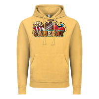 Vintage Mustard Game day football popcorn Vintage Hoodie - HowdyJamesFarm