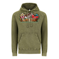 Vintage Olive Game day football popcorn Vintage Hoodie - HowdyJamesFarm