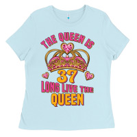Baby Blue the queen is 37 long live the queen kopya Ladies Tee - Jasminsmagicworld