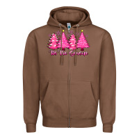Chestnut Tis the Season Pink Trees Zipper Hoodie - CowhideDigitalArt