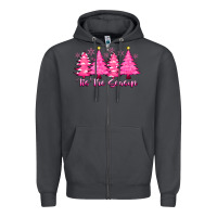 Smoke Tis the Season Pink Trees Zipper Hoodie - CowhideDigitalArt