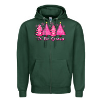 Sports Green Tis the Season Pink Trees Zipper Hoodie - CowhideDigitalArt