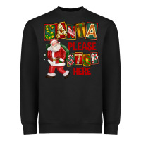 Black Santa Please Stop Here Heavyweight Sweatshirt - FaDigitalArtStudio