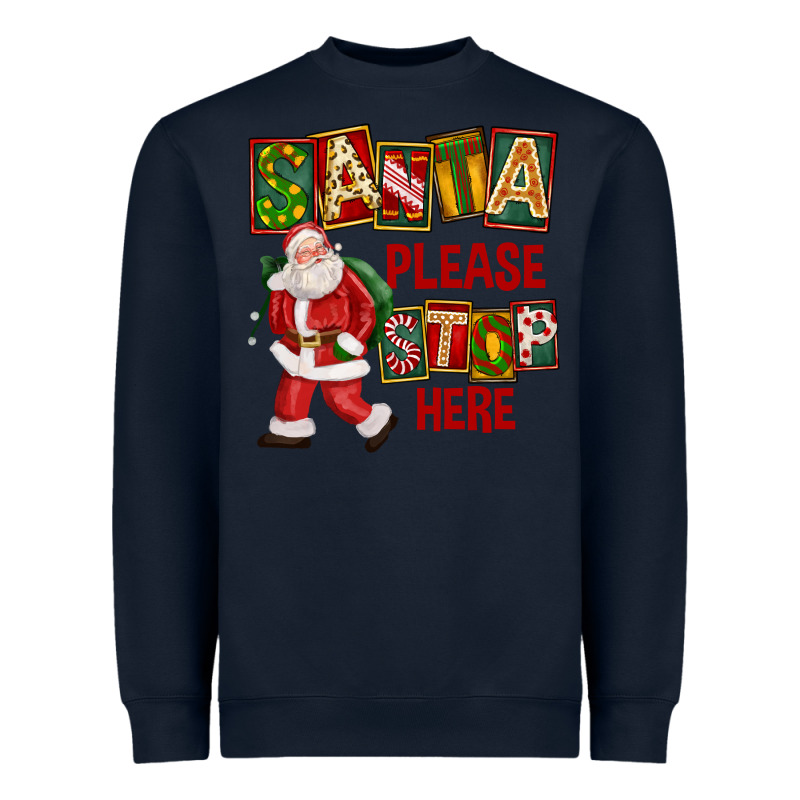 Santa Please Stop Here Heavyweight Sweatshirt by FaDigitalArtStudio | Teevron