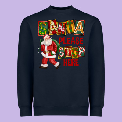 Santa Please Stop Here Heavyweight Sweatshirt Designed By Fadigitalartstudio