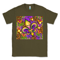 Army Green Mardi Gras fleur de lis Classic Tee - NancyCooperArtShop