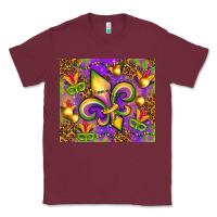 Burgundy Mardi Gras fleur de lis Classic Tee - NancyCooperArtShop