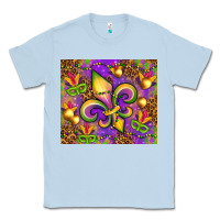Dusty Blue Mardi Gras fleur de lis Classic Tee - NancyCooperArtShop