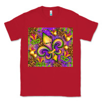 Red Mardi Gras fleur de lis Classic Tee - NancyCooperArtShop