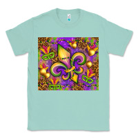 Seafoam Mardi Gras fleur de lis Classic Tee - NancyCooperArtShop