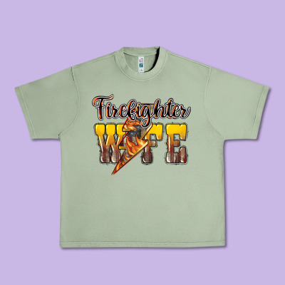 Firefighter Wife Lightning Bolt Urban Heavy Tee Designed By Howdyjamesfarm