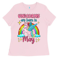 Bubblegum Pink unicorns are born in may Ladies Tee - Jasminsmagicworld