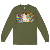 Army Green Hop rabbit Easter Day Long Sleeve Tee - HowdyJamesFarm