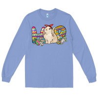 Colony Blue Hop rabbit Easter Day Long Sleeve Tee - HowdyJamesFarm