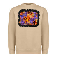 Mushroom halloween pumpkin and leopard background Heavyweight Sweatshirt - BundleAndBundleShop