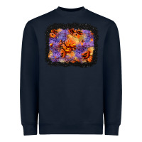 Navy halloween pumpkin and leopard background Heavyweight Sweatshirt - BundleAndBundleShop