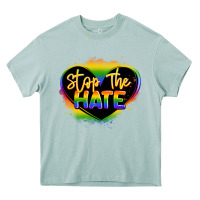 Arona stop the hate pride lgbtq heart Heavy Core Tee - LillyAllenDesigns