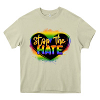 Mossy stop the hate pride lgbtq heart Heavy Core Tee - LillyAllenDesigns