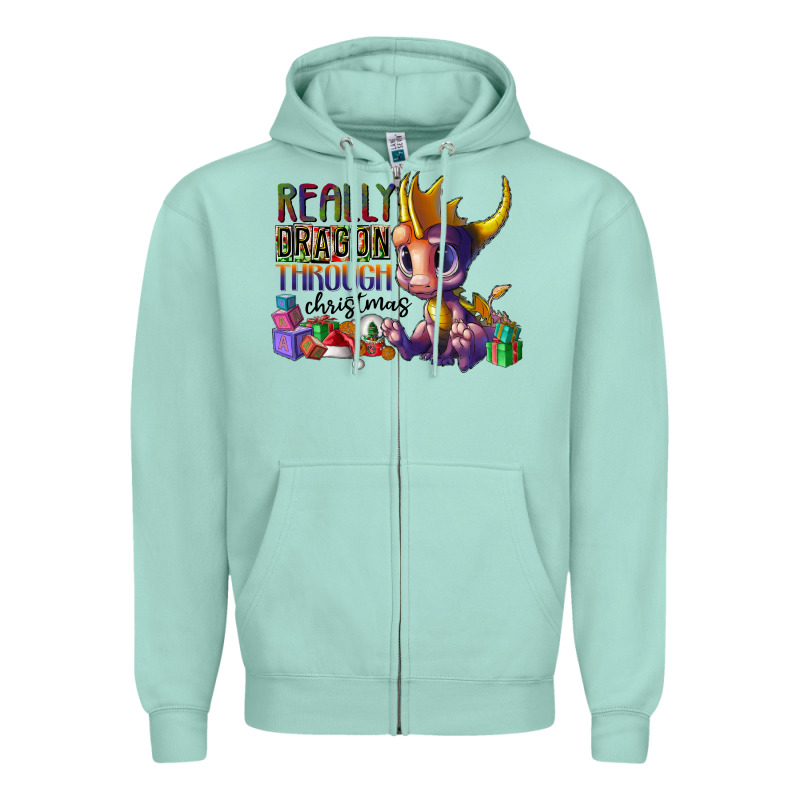 Real Dragon Through Christmas Zipper Hoodie by CowhideDigitalArt | Teevron