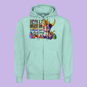 Real Dragon Through Christmas Zipper Hoodie Designed By Cowhidedigitalart