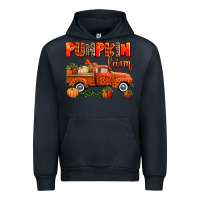 Navy pumpkin farm truck Urban Hoodie - AdoDesignShop