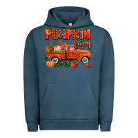 Pigment Midnight Navy pumpkin farm truck Urban Hoodie - AdoDesignShop