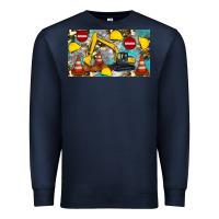 Navy excavator sippy Premium Sweatshirt - Artiststas