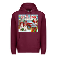 Burgundy Let It Snow Tumbler Premium Hoodie - FaDigitalArtStudio