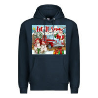 Navy Let It Snow Tumbler Premium Hoodie - FaDigitalArtStudio