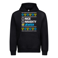 Black nice naughty jewish ugly hanukkah sweater chanukah jew gift premium t Urban Hoodie - minhPixels