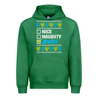 Emerald nice naughty jewish ugly hanukkah sweater chanukah jew gift premium t Urban Hoodie - minhPixels