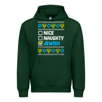 Forest Green nice naughty jewish ugly hanukkah sweater chanukah jew gift premium t Urban Hoodie - minhPixels