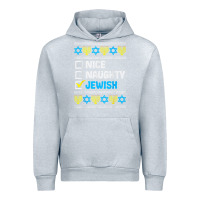 Heather Grey nice naughty jewish ugly hanukkah sweater chanukah jew gift premium t Urban Hoodie - minhPixels