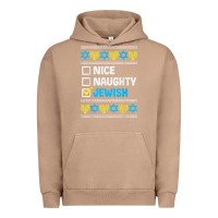 Pigment Burro nice naughty jewish ugly hanukkah sweater chanukah jew gift premium t Urban Hoodie - minhPixels