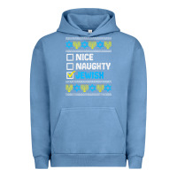 Pigment Pebble Blue nice naughty jewish ugly hanukkah sweater chanukah jew gift premium t Urban Hoodie - minhPixels